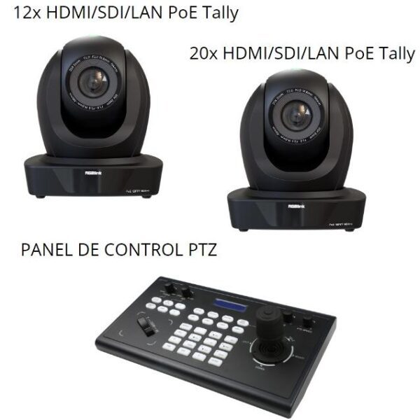 RGBLINK KIT CAMARAS 12X Y  20X HDMI/SDI/LAN POE, TALLY Y PANEL DE CONTROL