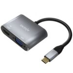 Conversor  A109-0627/ HDMI Hembra - VGA Hembra - USB Tipo-C Macho/ 15cm/ Gris
