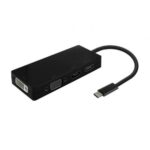 Conversor USB Tipo-C  A109-0679/ HDMI Hembra - VGA Hembra - DVI Hembra - DisplayPort Hembra/ 15cm/ Negro