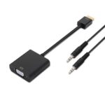 Conversor  A122-0126/ HDMI Macho - VGA Hembra/ Jack 3.5 Hembra/ 10cm/ Negro