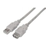 Cable Alargador USB 2.0  A101-0014/ USB Macho - USB Hembra/ Hasta 2.5W/ 60Mbps/ 3m/ Beige