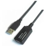 Cable Alargador USB 2.0  A101-0018/ USB Macho - USB Hembra/ Hasta 2.5W/ 60Mbps/ 5m/ Negro