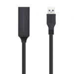 Cable Alargador USB 3.0 con Amplificador  A105-0408/ USB Macho - USB Hembra/ Hasta 9W/ 625Mbps/ 10m/ Negro