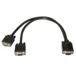 Cable Duplicador SVGA  A113-0081/ VGA Macho - 2x VGA Hembra/ Hasta 3W/ 10Mbps/ 45cm/ Negro