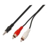 Cable Estéreo  A128-0148/ Jack 3.5 Macho - 2x RCA Macho/ Hasta 0.1W/ 3m/ Negro