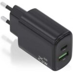 Cargador de Pared GaN  A110-0912/ 1xUSB Tipo-C/ 1xUSB/ 25W/ Negro
