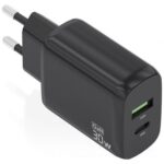 Cargador de Pared GaN  A110-0924/ 1xUSB Tipo-C/ 1xUSB/ 30W/ Negro