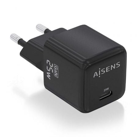 Cargador de Pared GaN  ASCH-25W1P013-BK/ 1xUSB Tipo-C/ 25W
