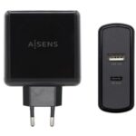 Cargador de Pared  ASCH-2PD45A-BK/ 1xUSB Tipo-C/ 1x USB/ 57W