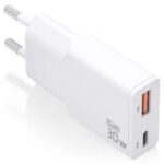 Cargador de Pared GaN  ASCH-30W2P046-W/ 1xUSB Tipo-C/ 1xUSB/ 30W/ Blanco