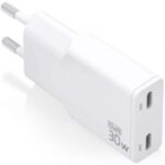 Cargador de Pared GaN  ASCH-30W2P048-W/ 2xUSB Tipo-C/ 30W/ Blanco