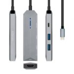 Docking USB Tipo-C  ASUC-4P002-GR/ 1xHDMI/ 2xUSB/ 1xUSB Tipo-C PD/ Gris