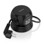 Regleta con Interruptor  ASPS-2A2C05-BK/ 3 Tomas de Corriente/ 2 USB Tipo-C/ 2 USB/ Cable 1.4m/ Negro