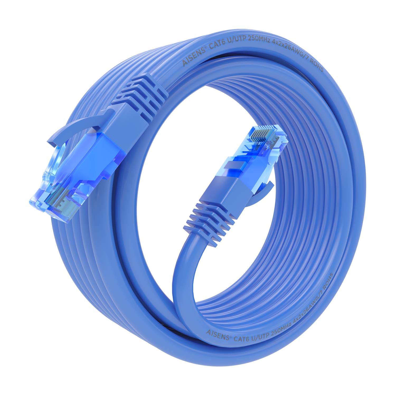 CABLE DE RED LATIGUILLO RJ45 CAT.6 UTP AWG26 CCA, AZUL, 5.0M - Imagen 2