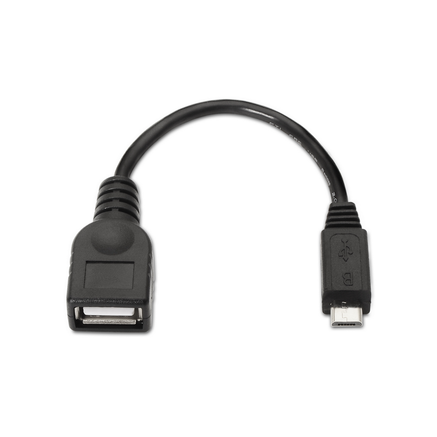 CABLE USB 2.0 OTG, TIPO MICRO B/M-A/H, NEGRO, 15CM - Imagen 2