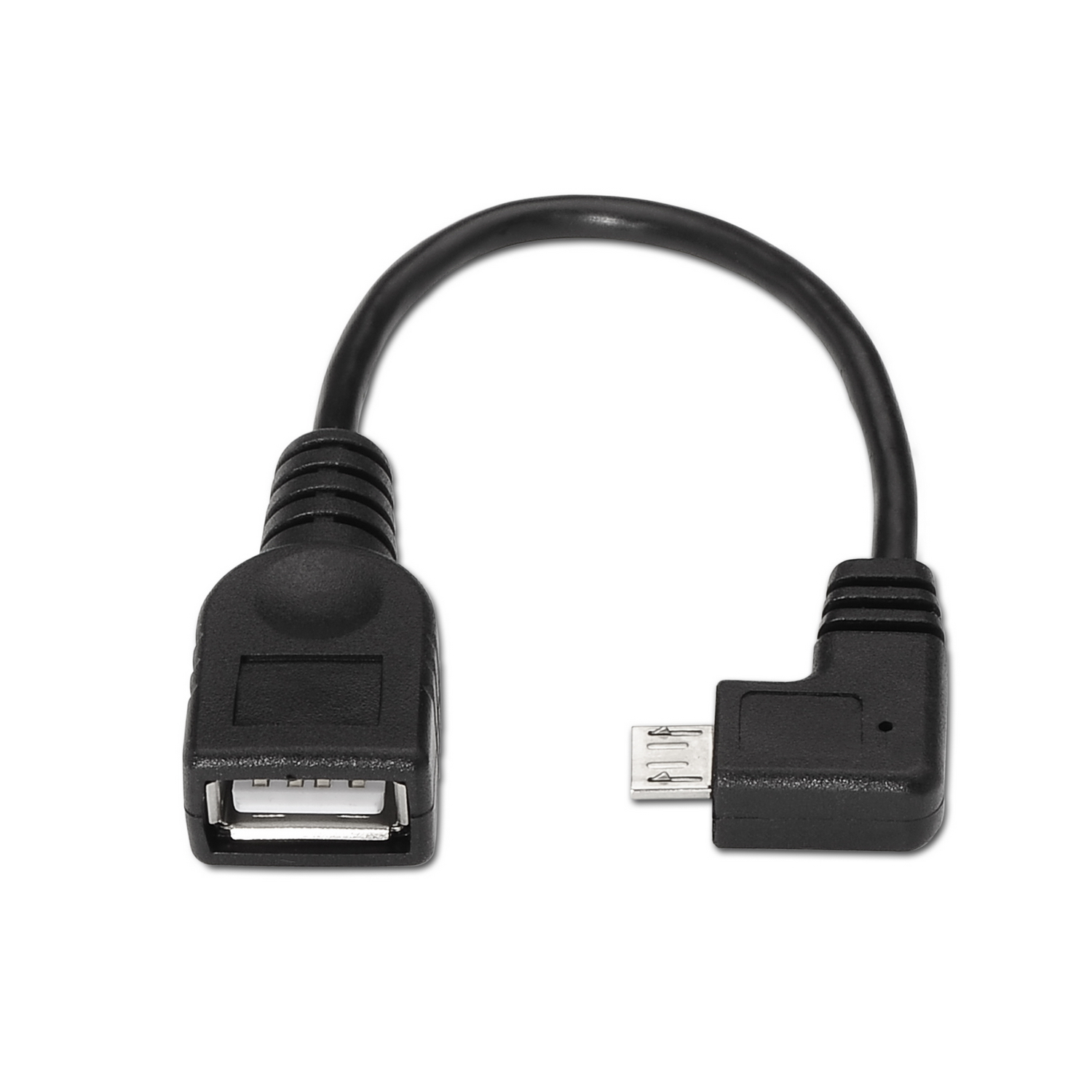 CABLE USB 2.0 OTG ACODADO, TIPO MICRO B/M-A/H, NEGRO, 15CM - Imagen 2
