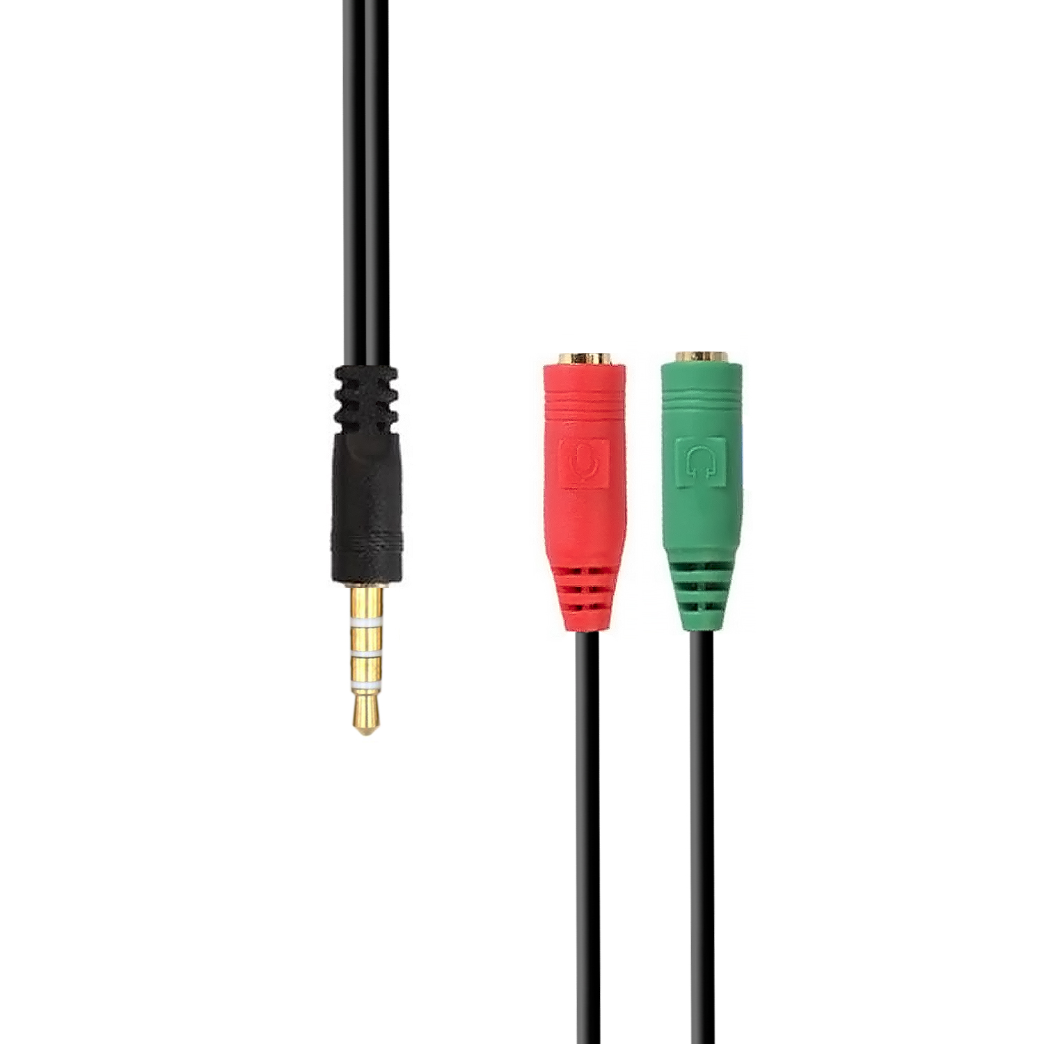 CABLE ADAPTADOR AUDIO JACK 3.5 4PINES/M-2XJACK 3.5 3PINES/H, NEGRO, 20CM - Imagen 2