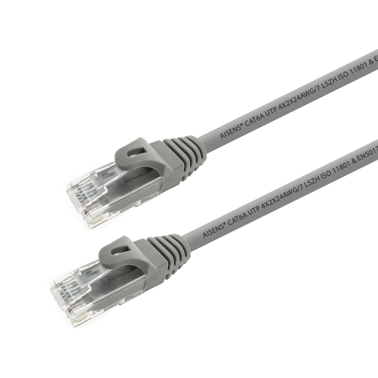 CABLE DE RED LATIGUILLO RJ45 LSZH CAT.6A 500 MHZ UTP AWG24, GRIS, 3.0M - Imagen 1