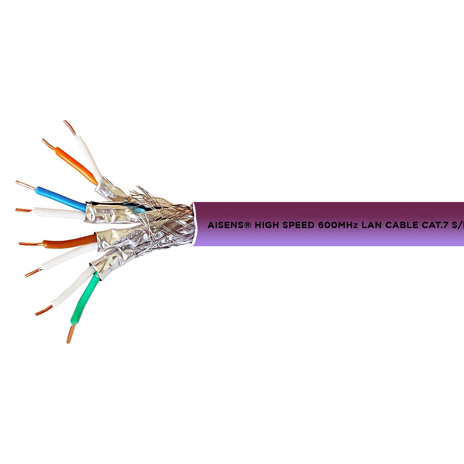 CABLE DE RED RJ45 LSZH CPR ECA CAT.7 600 MHZ S/FTP AWG23, VIOLETA, 305M - Imagen 1