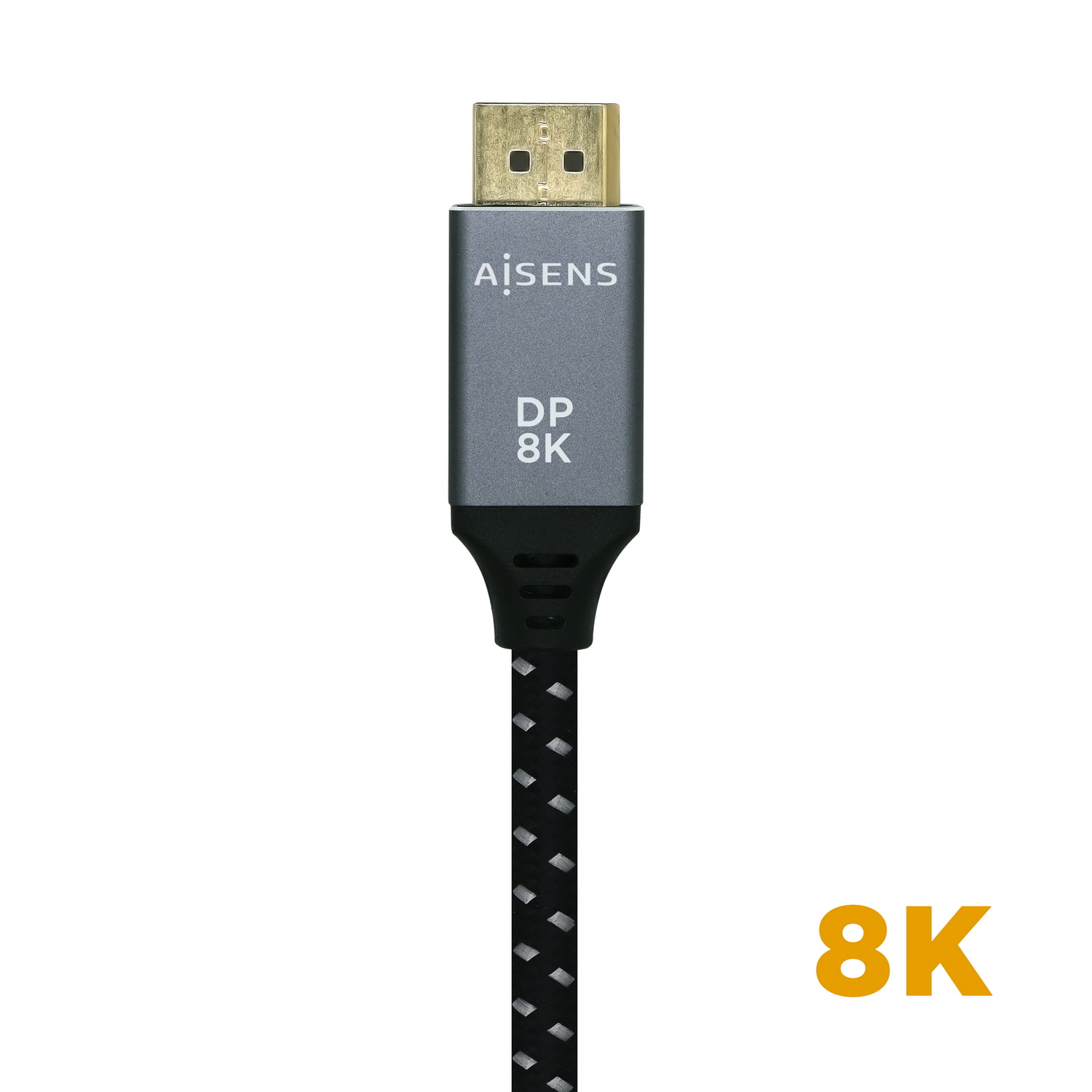 CABLE DISPLAYPORT V1.4 8K@60HZ, DP/M-DP/M, GRIS/NEGRO, 1.0M - Imagen 2