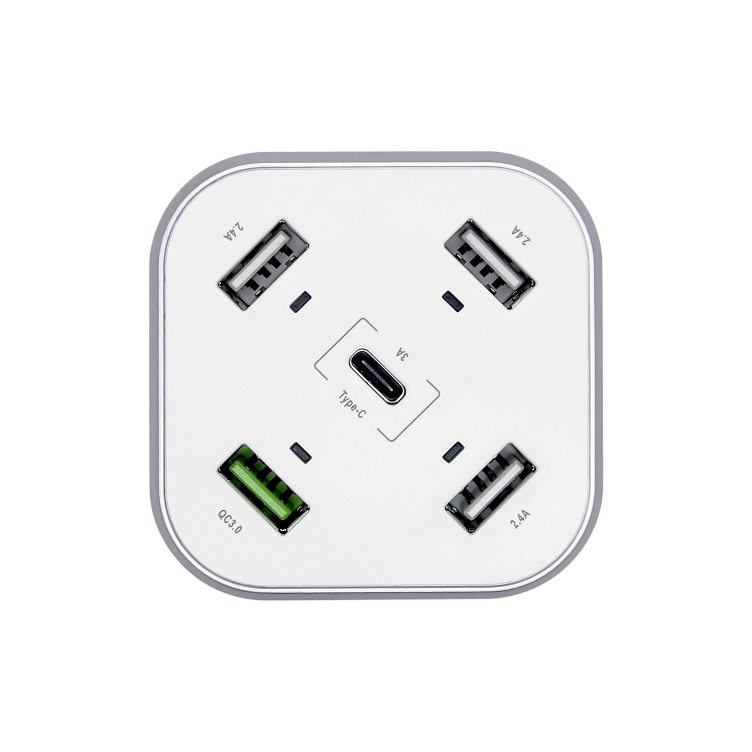 CARGADOR DE SOBREMESA 48W 5 PUERTOS 3xUSB-A 1xUSB-C 1xUSB QC3.0, BLANCO - Imagen 2