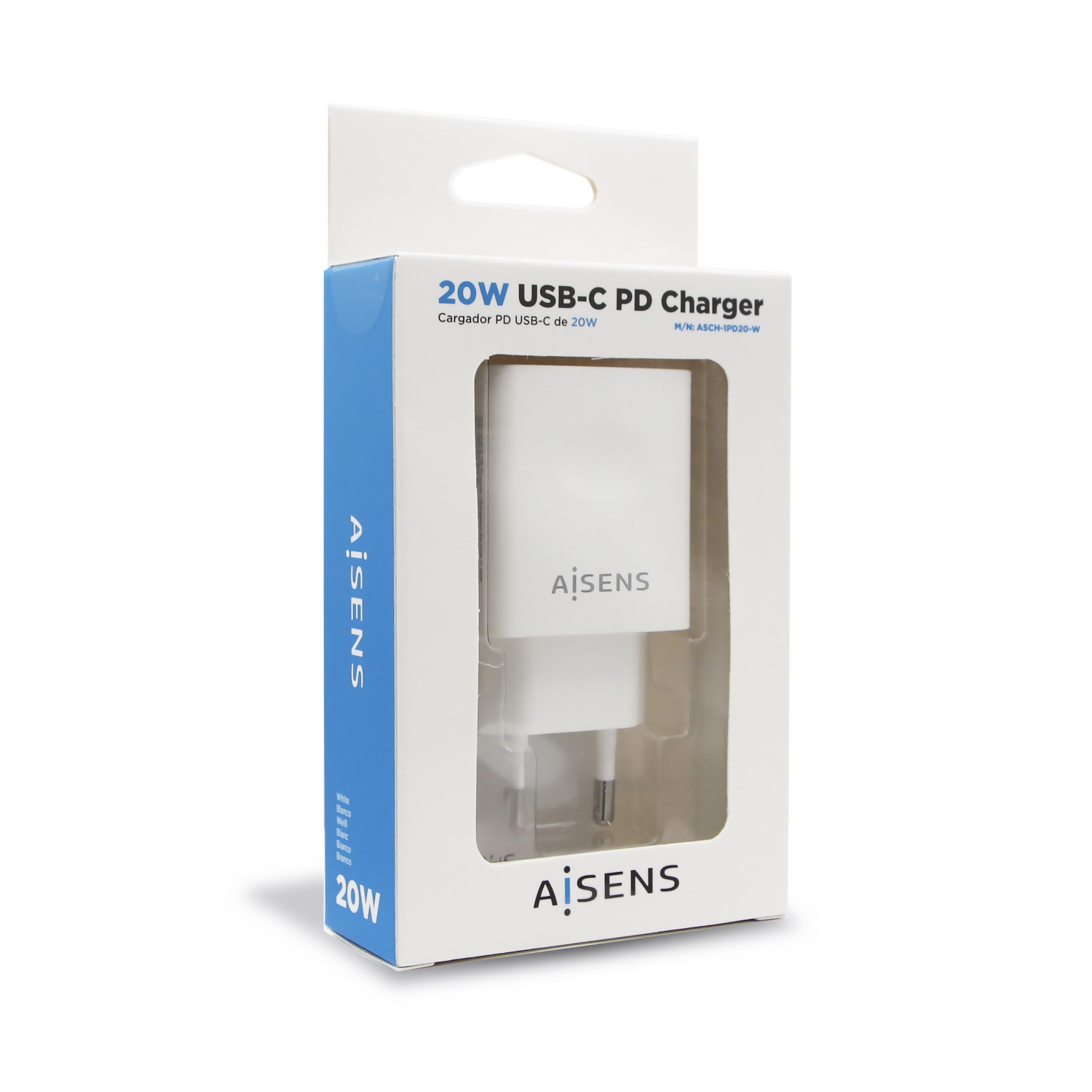 CARGADOR USB-C PD3.0 1 PUERTO 1xUSB-C 20W, BLANCO - Imagen 3