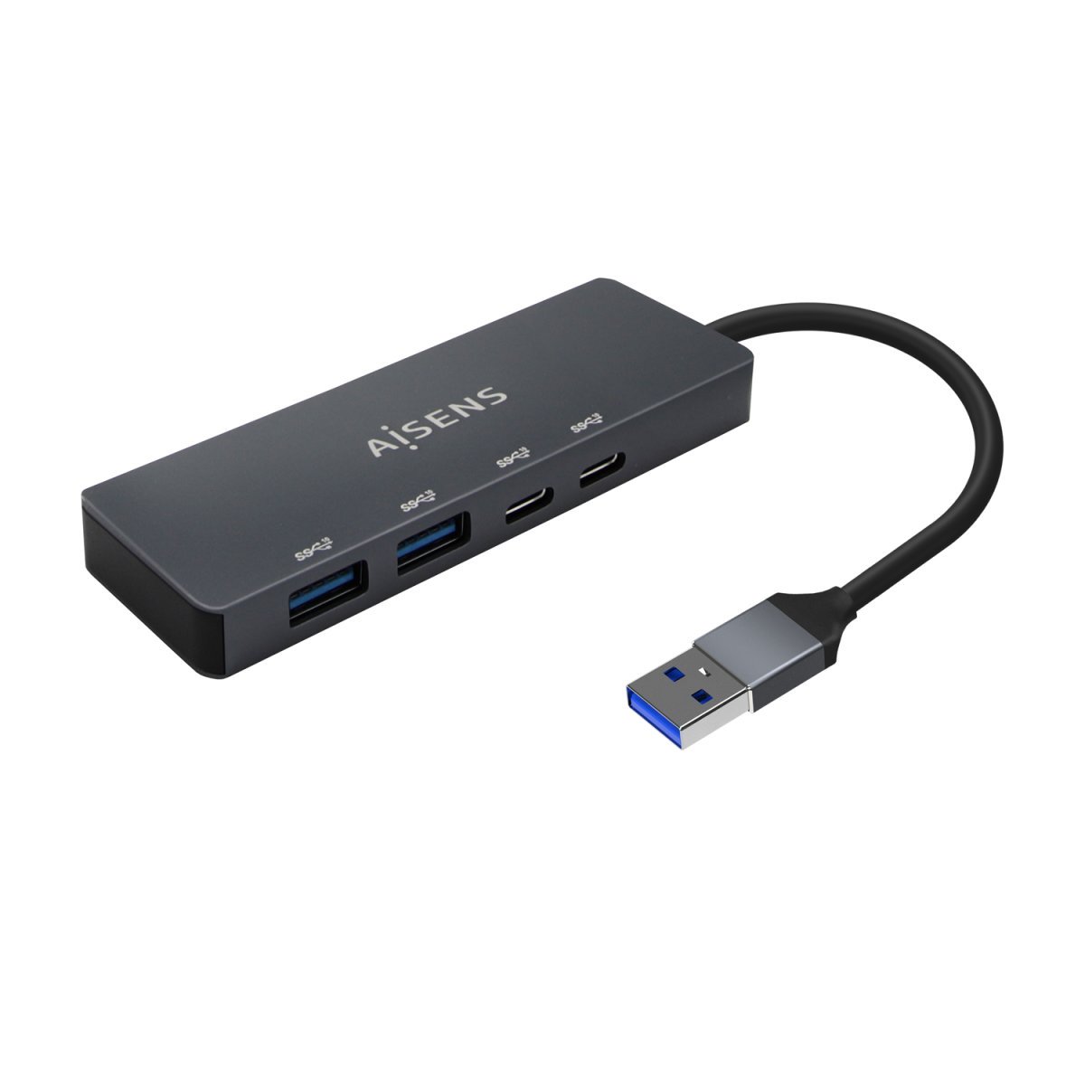 HUB USB 3.2 GEN1 5G USB-A, USB-A/M-2xUSB-C/H-2xUSB-A/H, GRIS, 15CM - Imagen 1