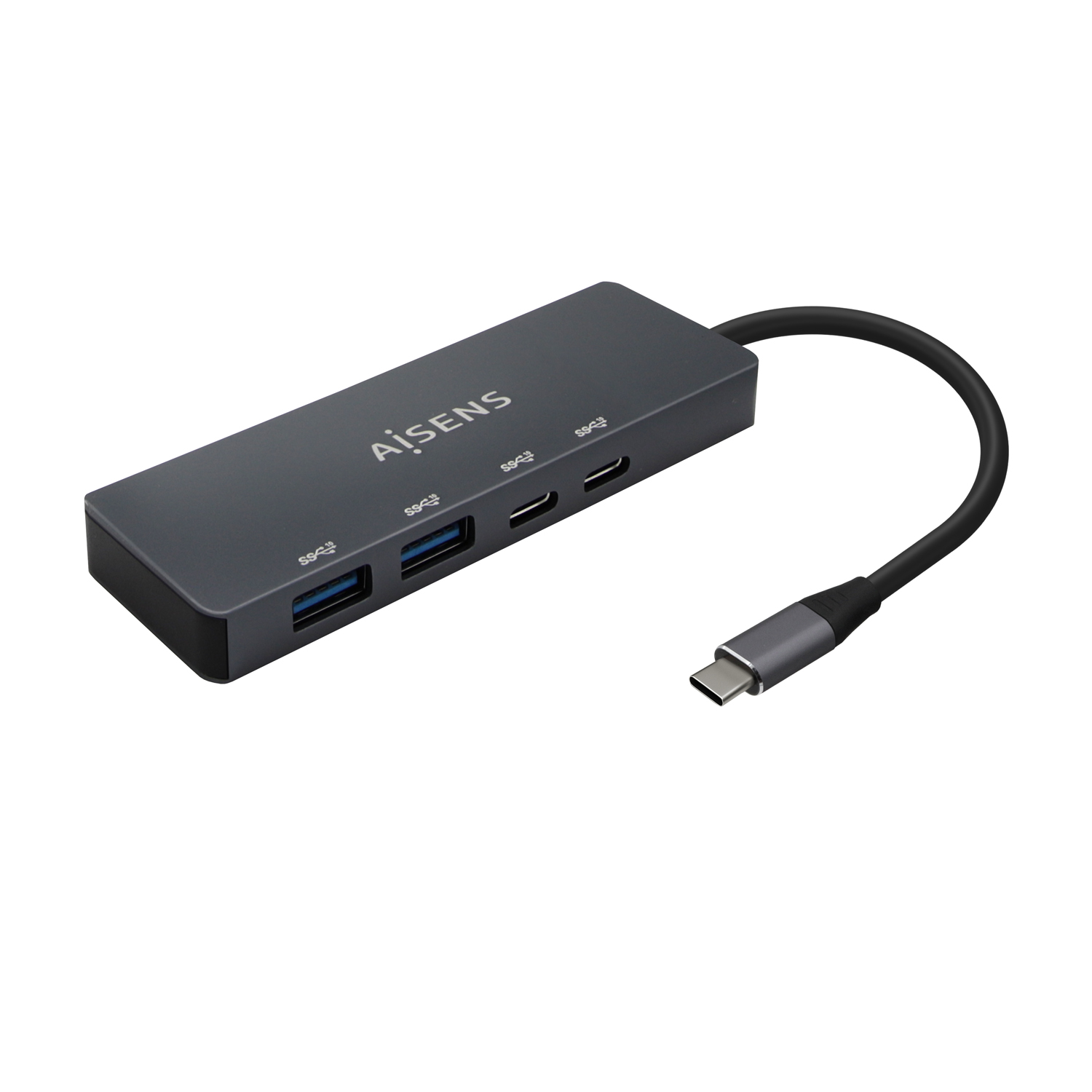 HUB USB 3.2 GEN1 5G USB-C, USB-C/M-2xUSB-C/H-2xUSB-A/H, GRIS, 15CM - Imagen 1