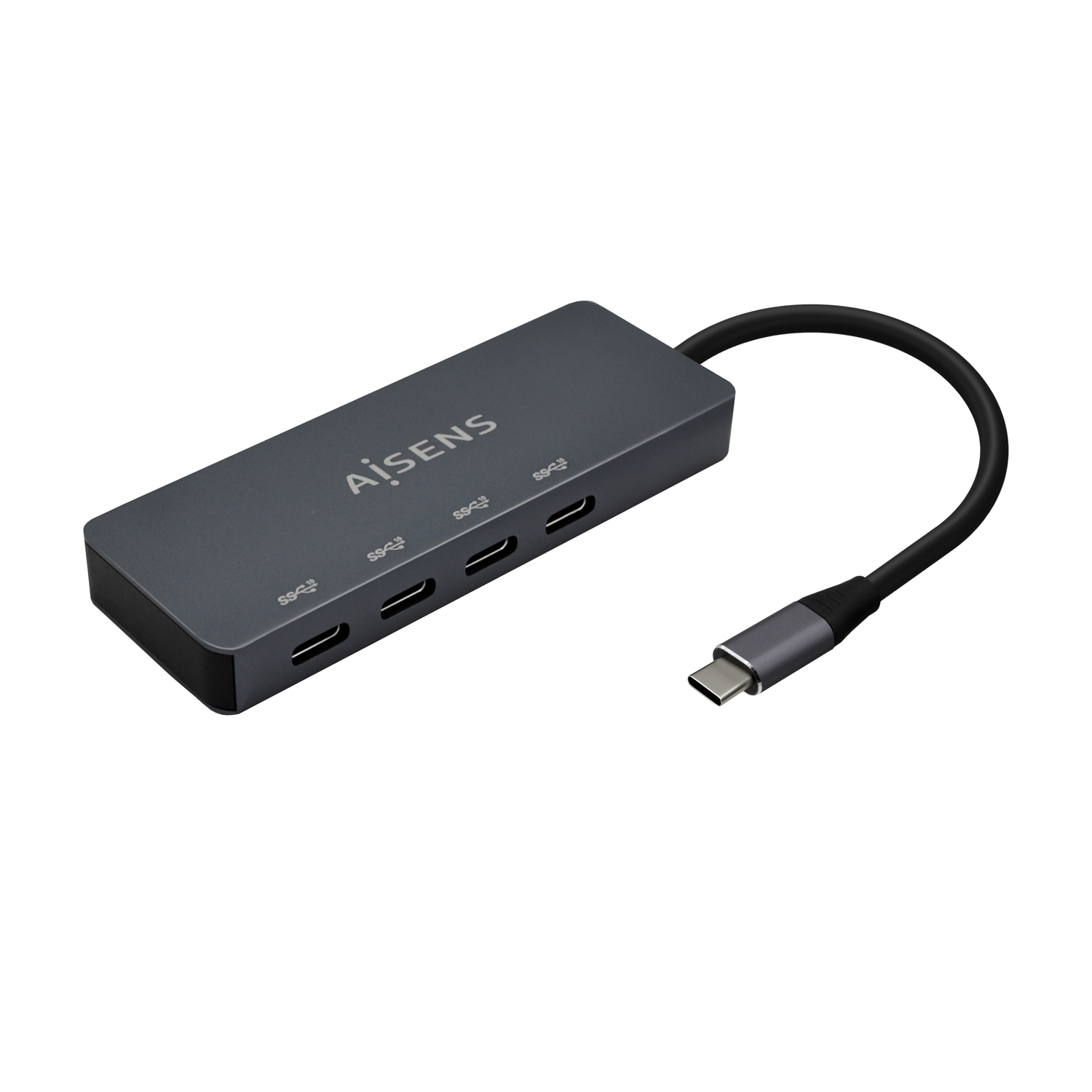 HUB USB 3.2 GEN1 5G USB-C, USB-C/M-4xUSB-C/H, GRIS, 15CM - Imagen 1