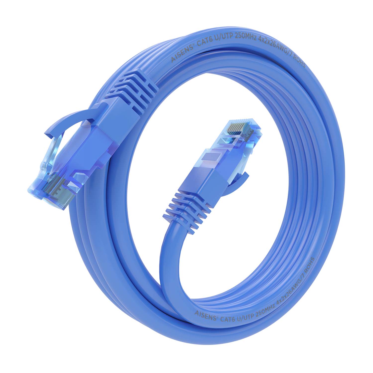 CABLE DE RED LATIGUILLO RJ45 CAT.6 UTP AWG26 CCA, AZUL, 2.0M - Imagen 2
