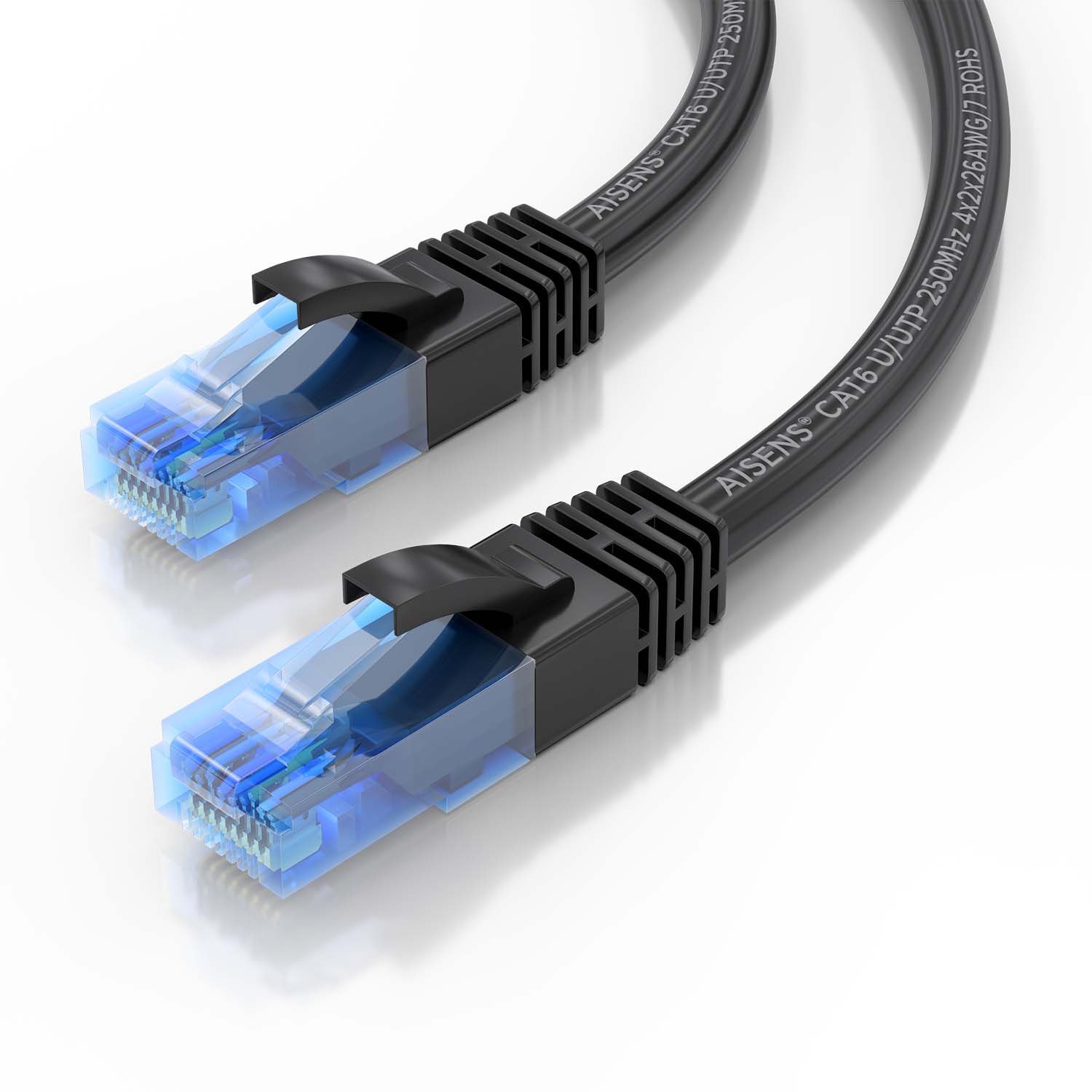 CABLE DE RED LATIGUILLO RJ45 CAT.6 UTP AWG26 CCA, NEGRO, 25CM - Imagen 3