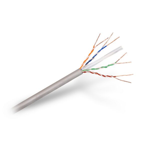 CABLE DE RED RJ45 LSZH CAT.6 UTP RÍGIDO AWG24, GRIS, 305M