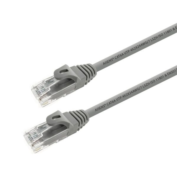 CABLE DE RED LATIGUILLO RJ45 LSZH CAT.6A 500 MHZ UTP AWG24, GRIS, 3.0M