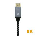 CABLE DISPLAYPORT V1.4 8K@60HZ, DP/M-DP/M, GRIS/NEGRO, 1.0M - Imagen 2
