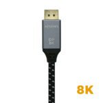 CABLE DISPLAYPORT V1.4 8K@60HZ, DP/M-DP/M, GRIS/NEGRO, 1.0M - Imagen 3
