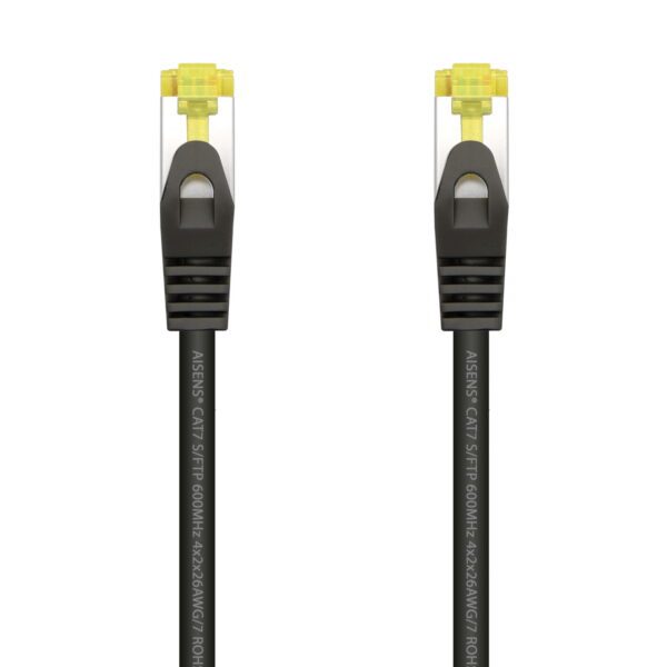 CABLE DE RED LATIGUILLO RJ45 LSZH CAT.7 600 MHZ S/FTP PIMF AWG26, NEGRO, 1.0M