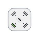 CARGADOR DE SOBREMESA 48W 5 PUERTOS 3xUSB-A 1xUSB-C 1xUSB QC3.0, BLANCO - Imagen 2