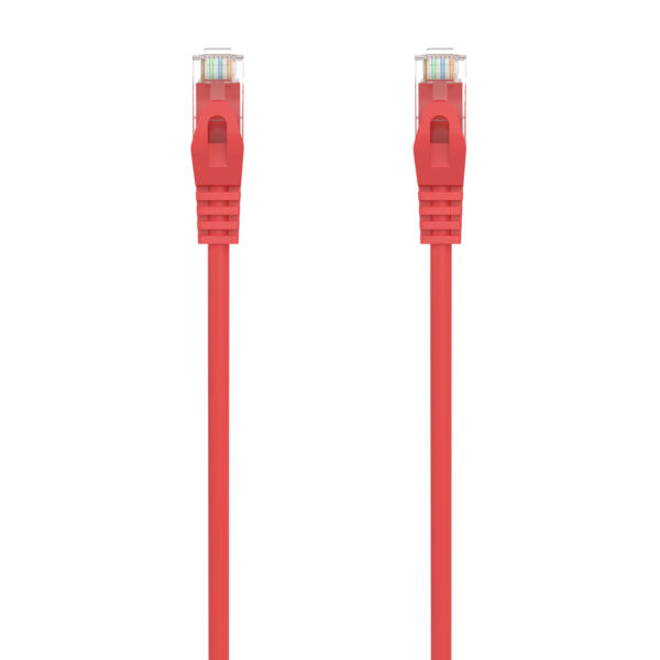 CABLE DE RED LATIGUILLO RJ45 LSZH CAT.6A 500 MHZ UTP AWG24, ROJO, 25CM