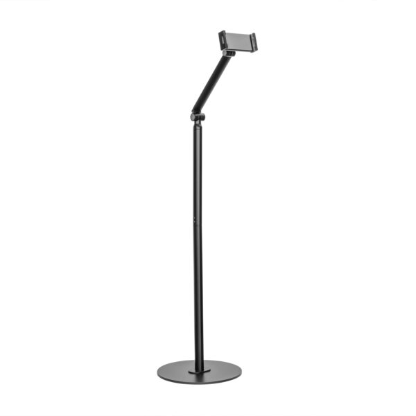 SOPORTE DE SUELO UNIVERSAL AJUSTABLE (2 PIVOTES) PARA TABLET, NEGRO