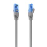 CABLE DE RED LATIGUILLO RJ45 CAT.6 UTP AWG26 CCA, GRIS, 0.75M