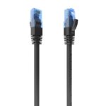CABLE DE RED LATIGUILLO RJ45 CAT.6 UTP AWG26 CCA, NEGRO, 25CM