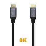 CABLE HDMI V2.1 ULTRA ALTA VELOCIDAD / HEC 8K@60HZ 48GBPS, A/M-A/M, GRIS/NEGRO, 1.5M