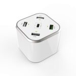 CARGADOR DE SOBREMESA 48W 5 PUERTOS 3xUSB-A 1xUSB-C 1xUSB QC3.0, BLANCO