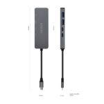 HUB USB 3.2 GEN1 5G USB-C, USB-C/M-2xUSB-C/H-2xUSB-A/H, GRIS, 15CM - Imagen 3