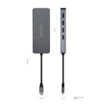 HUB USB 3.2 GEN1 5G USB-C, USB-C/M-4xUSB-C/H, GRIS, 15CM - Imagen 3