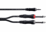 Cable Y mini-jack estéreo / 2 jacks mono 3 m