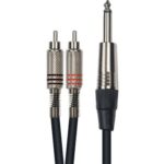 Cable de 3 metros de largo. 2 RCA macho a jack macho mono