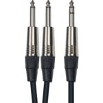 Cable de 3 metros de largo. 2 jacks mono macho a jack stereo macho