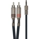 Cable de 3 metros de longitud. Mini jack stereo macho a 2 RCA macho