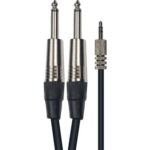 Cable de 3 metros de longitud. Mini jack stereo macho a 2 jacks mono macho